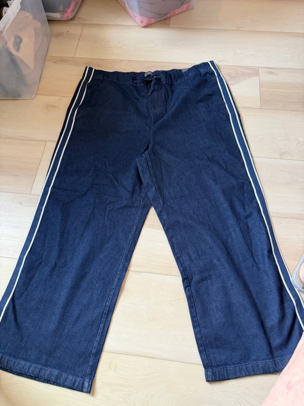 torrid Navy Wide-Leg Jeans with Side Stripes